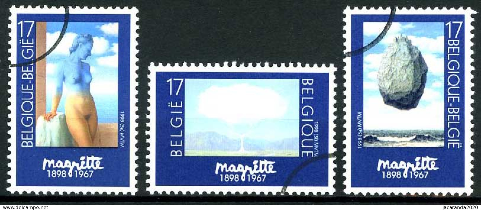 België 2745/47 SPEC - Kunst - Art - René Magritte - PERSSTEMPEL - Specimen - Perszegels - PRESSE - Gebraucht