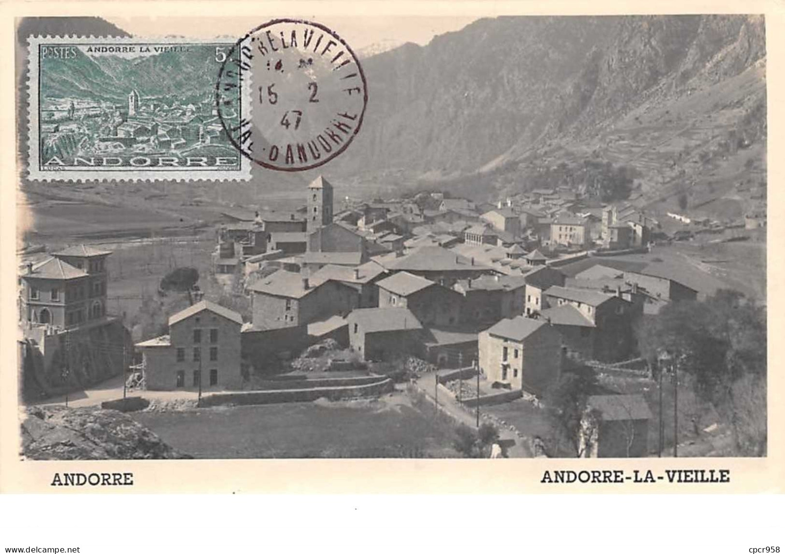 Andorre . N°50991 . La Vieille . 1947  . Carte Maximum . - Cartas Máxima