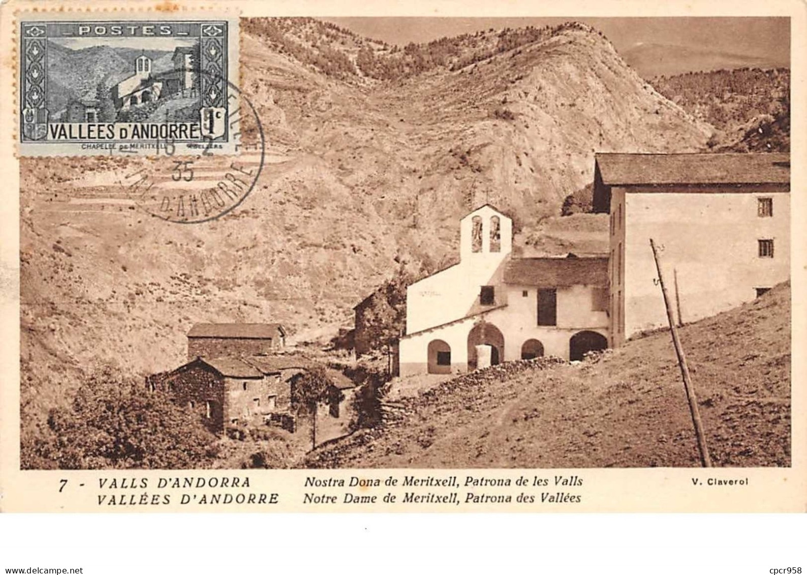 Andorre . N°50976 . Notre Dame De Merittxell . 1935  . Carte Maximum . - Cartas Máxima