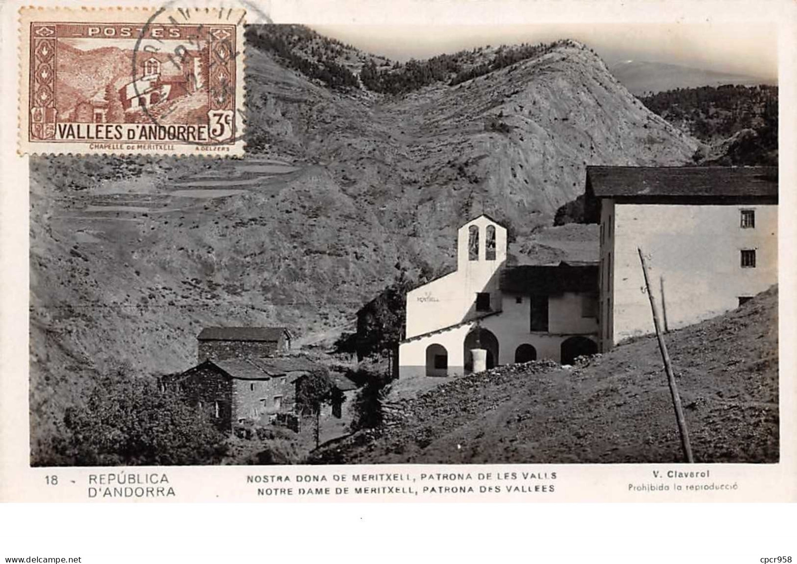 Andorre . N°50983 . Notre Dame De Meritxell . 1935  . Carte Maximum . - Maximumkaarten