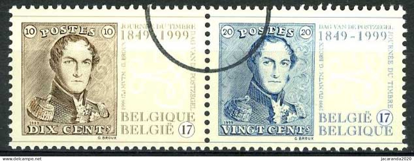 België 2817/18 SPEC - Dag Van De Postzegel - Koning Leopold I - PERSSTEMPEL - Specimen - Perszegels - PRESSE - Altri & Non Classificati