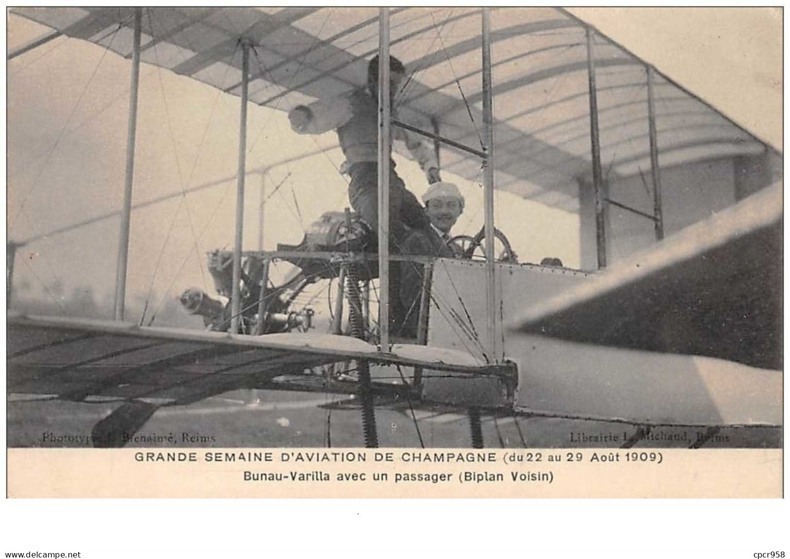 Aviation  . N°50239 . Champagne. Buneau-varilla Avec Un Passager - Reuniones