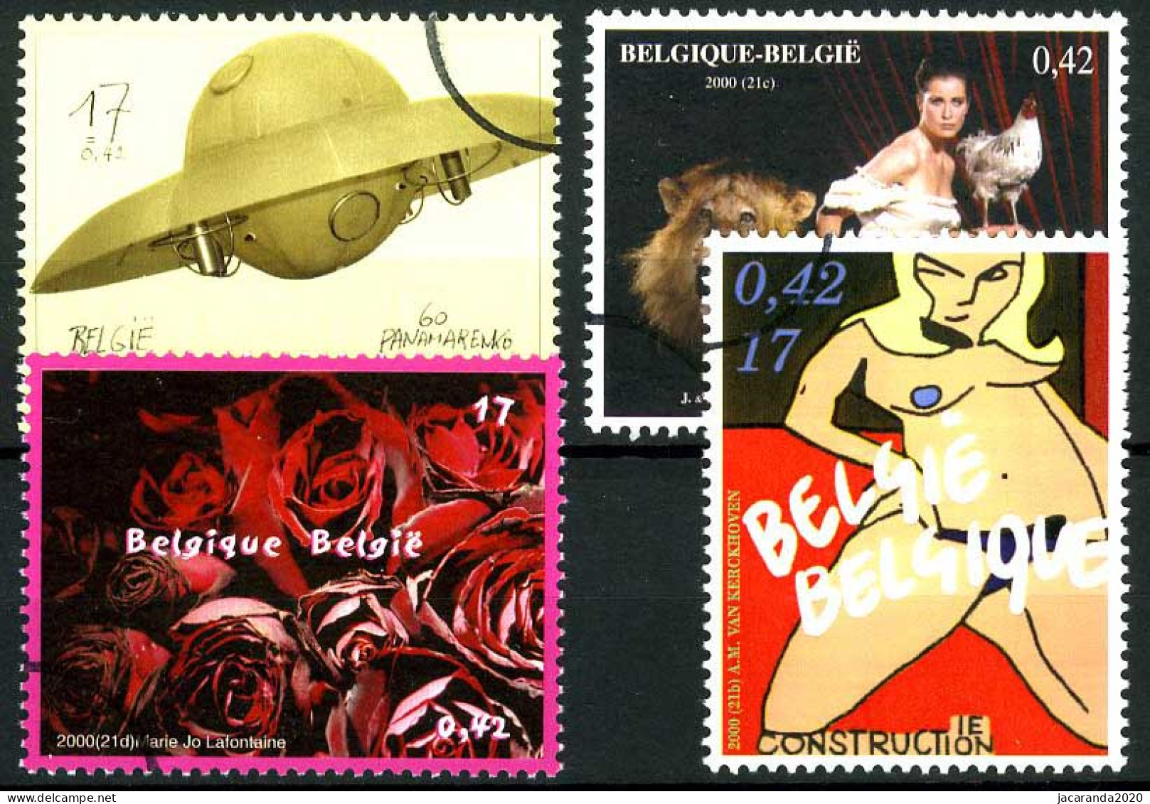 België 2938/41 SPEC - Kunst - Art - Panamarenko - Charlier - PERSSTEMPEL - Specimen - Perszegels - PRESSE - Altri & Non Classificati