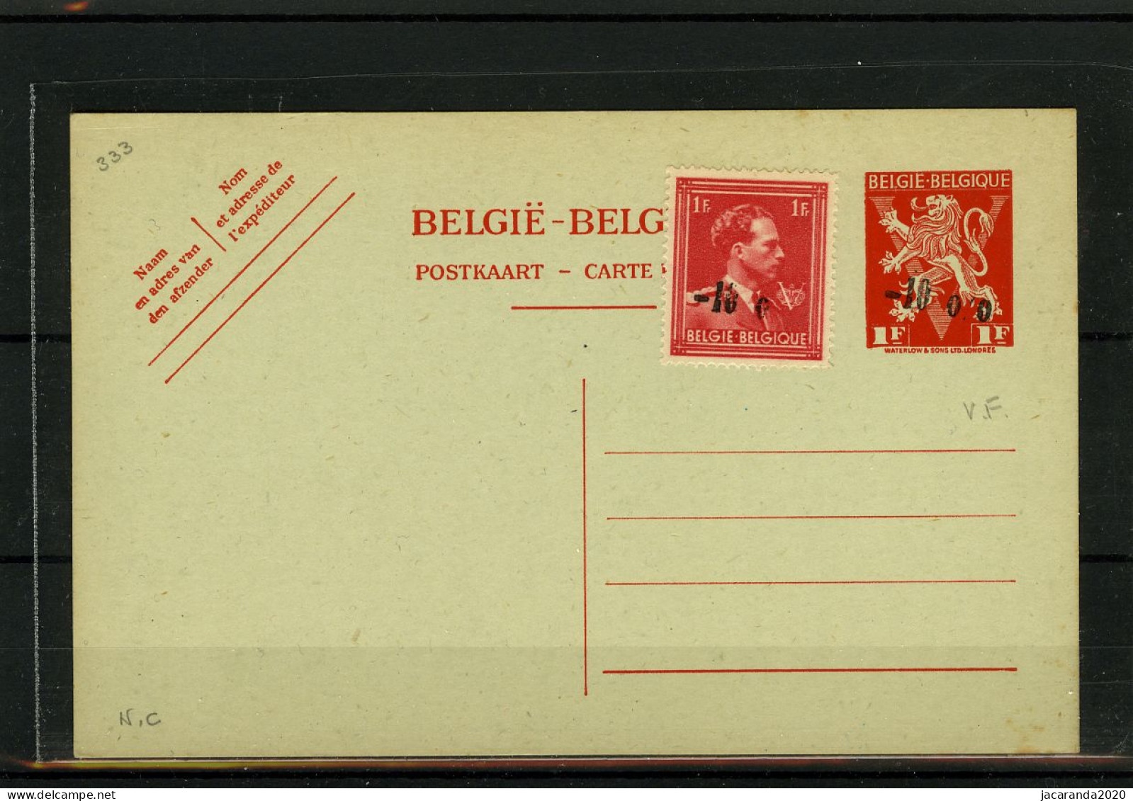 België  Postkaart - Nieuw - Carte Postale - Nouveau - Zegel 724c En 724uu - Met -10% - 333 - Briefkaarten 1934-1951