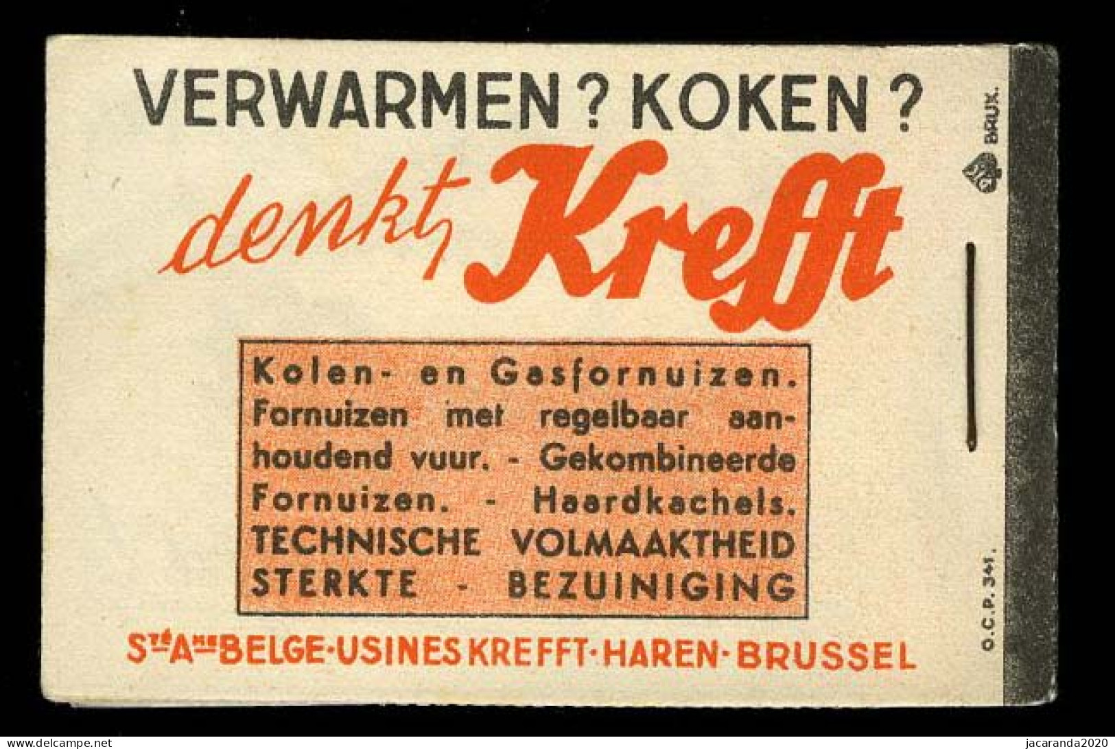 België A35b - Boekje "Een Wonderbare Vischvangst" - "Krefft" - 1941 - Zwarte Rugband - 1907-1941 Oude [A]
