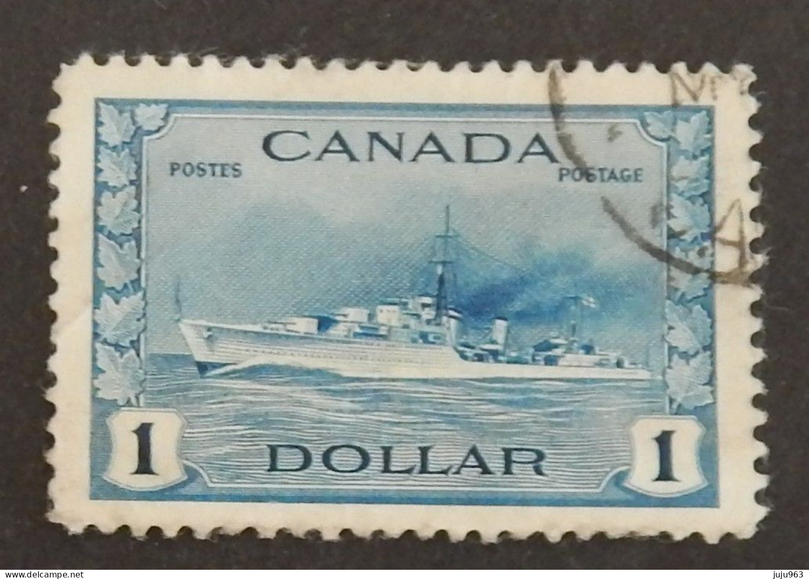 CANADA YT 218 OBLITÉRÉ "DESTROYER IROQUOIS" ANNÉES 1943/1948 - Used Stamps