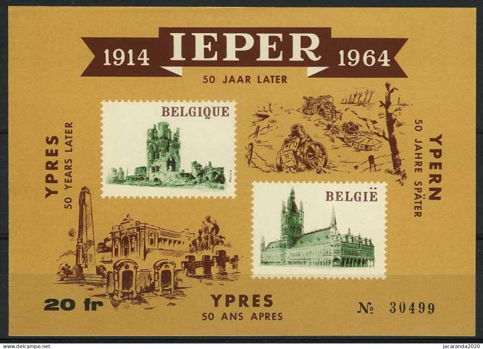 België E89 ** - Ieper 50 Jaar Later - Erinnofilia [E]