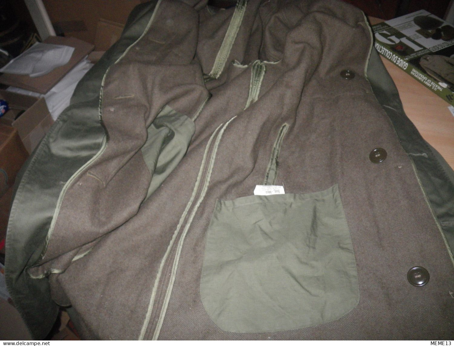 Manteau overcoat cotton OD7 avec sa doublure US année 50 époque Corée
