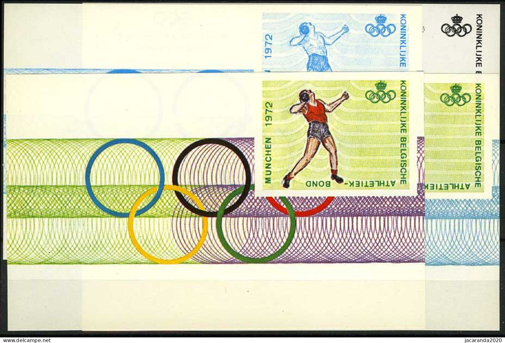 België E119 - Olympische Spelen - München 1972 - Kogelstoten - Lancement Du Poids - 4 Kleurproeven - Erinnophilie - Reklamemarken [E]