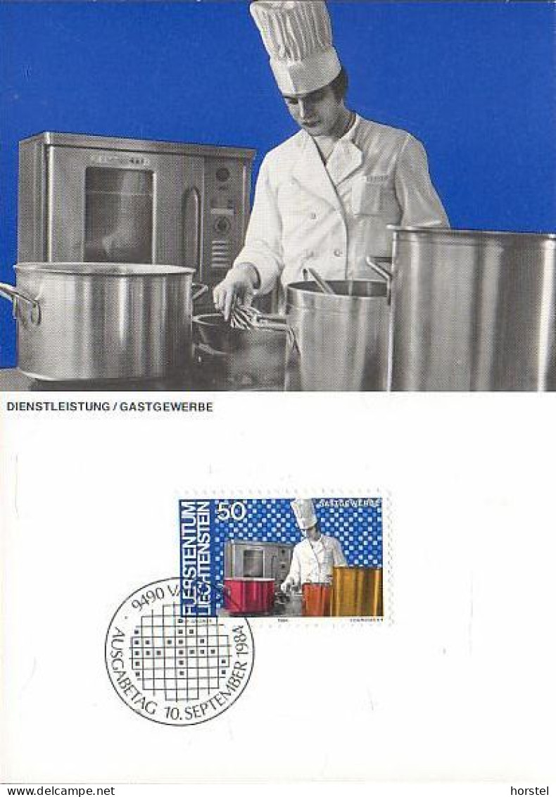 Liechtenstein - 854 Mensch Und Arbeit - Gastgewerbe - Koch - Maximumkarten (MC)