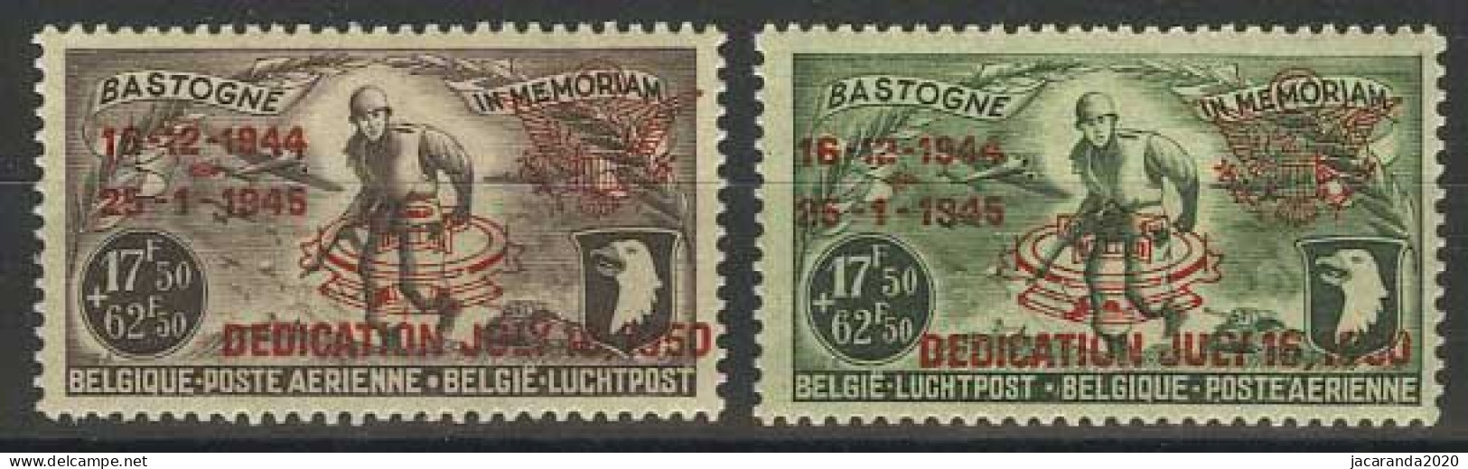 België PR113/14 ** - Luchtpostzegels PA12/13 Met Opdruk "Dedication July 16. 1950" - Private & Local Mails [PR & LO]