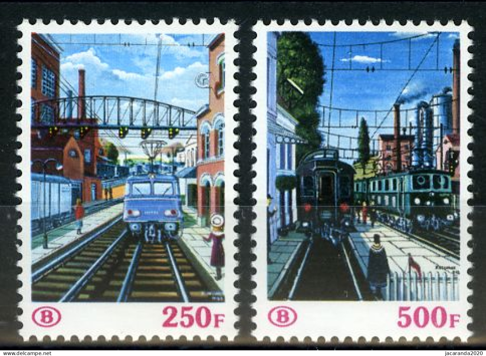 België TR459/60 ** - 150 Jaar Spoorwegen In België - Schilderijen Van Paul Delvaux - Otros & Sin Clasificación