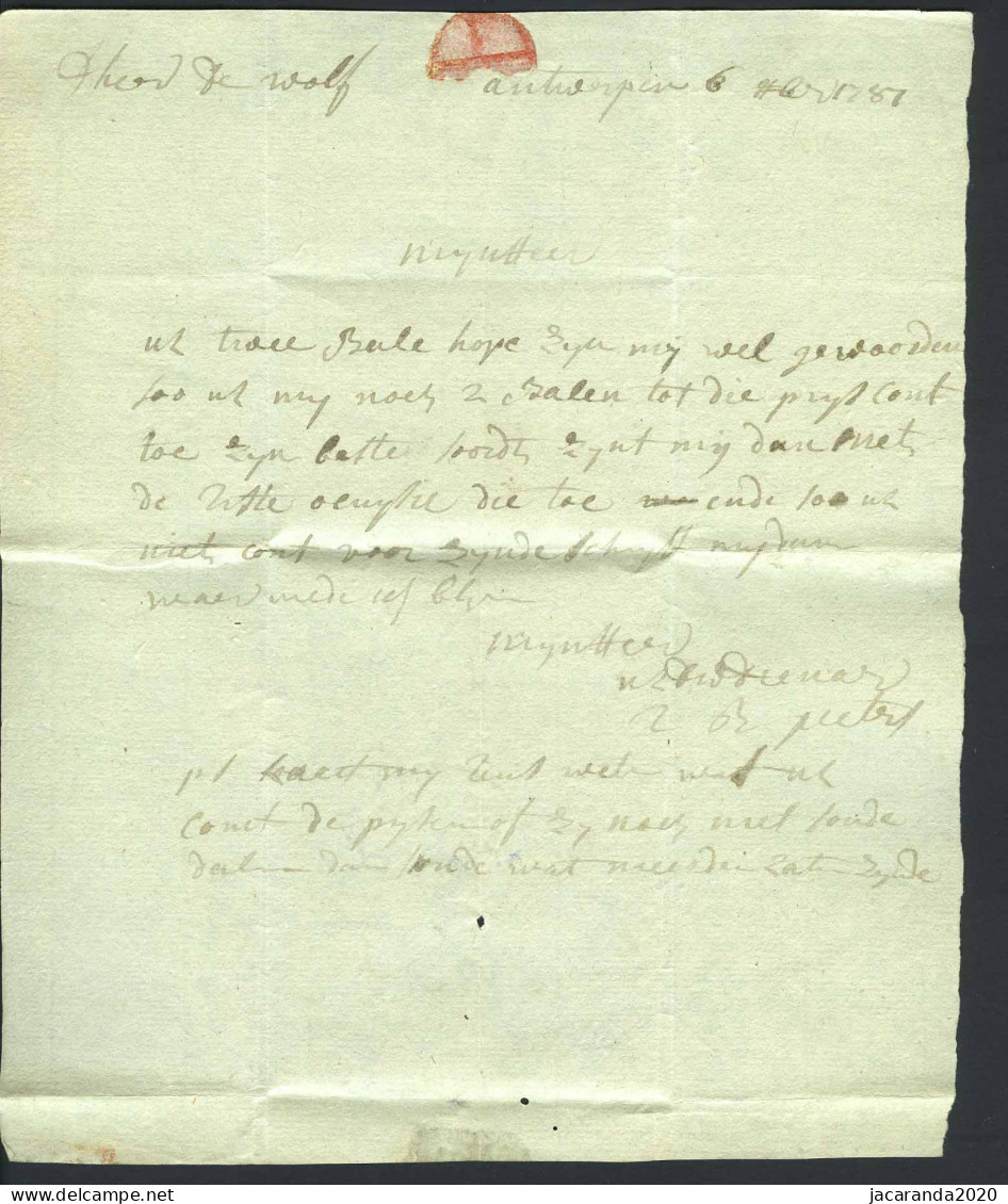 België Voorloper - Brief Van Antwerpen Naar Ath - 1781 - 1714-1794 (Oesterreichische Niederlande)