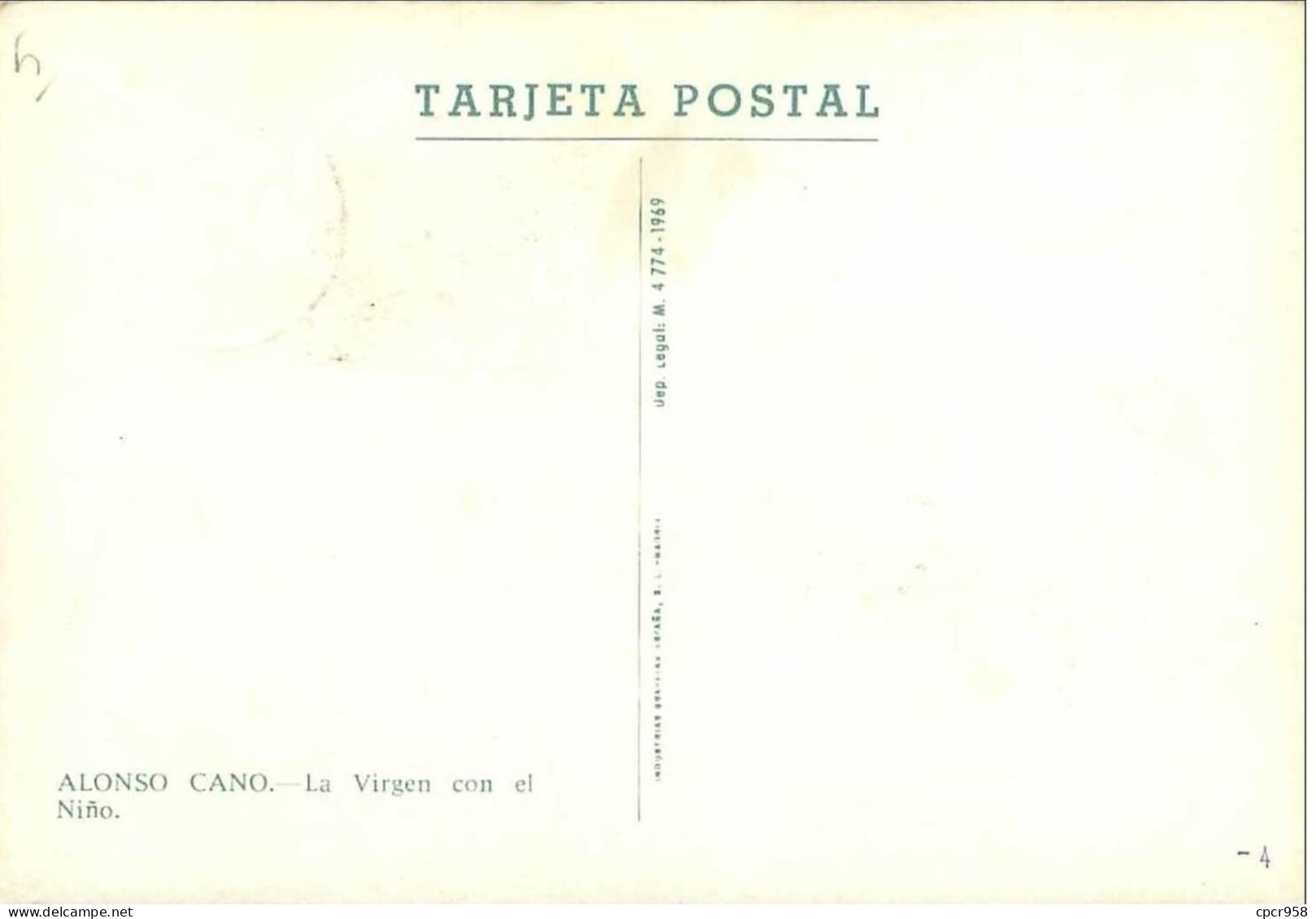 TIMBRES.CARTE MAX.n°9343.ESPAGNE.1969.CANO.LA VIRGEN CON EL NINO - Tarjetas Máxima