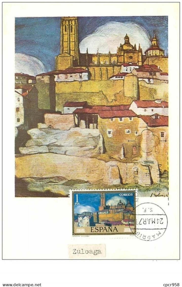 TIMBRES.CARTE MAX.n°9367.ESPAGNE.ZULOAGA.SEGOVIA.1971 - Maximum Cards