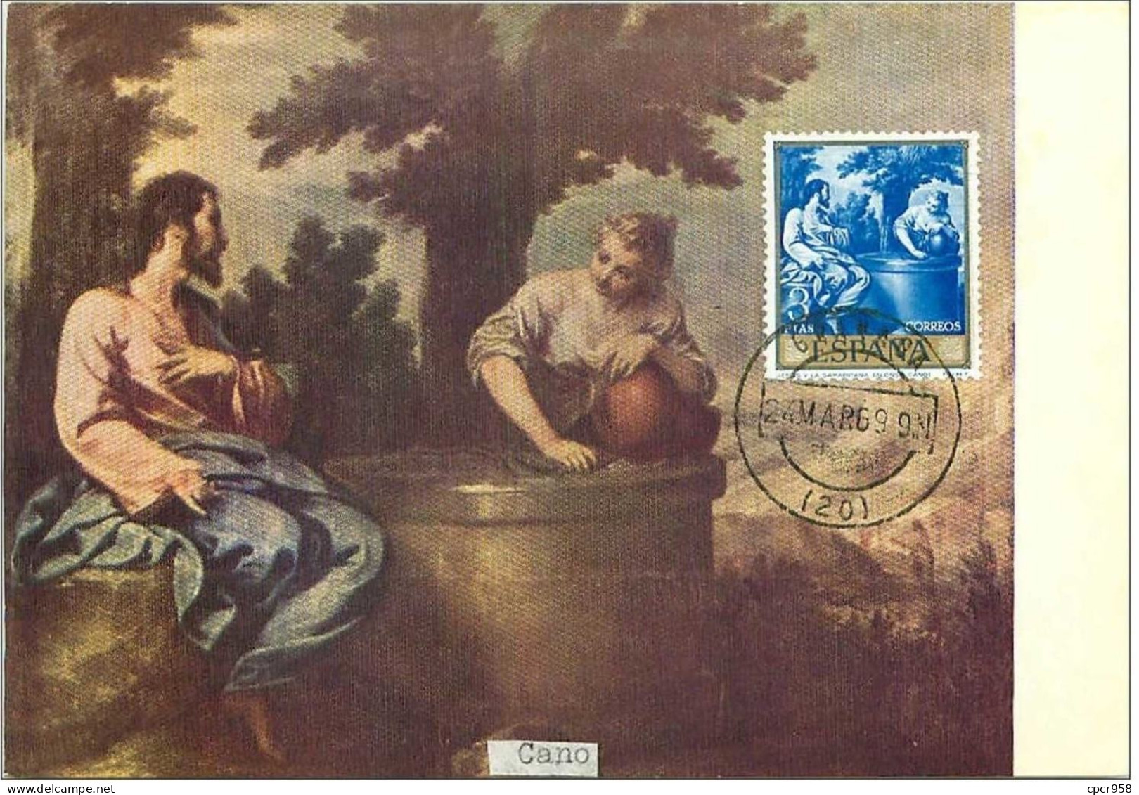 TIMBRES.CARTE MAX.n°9381.ESPAGNE.CANO.JESUS Y LA SAMARITANA.1969 - Cartes Maximum