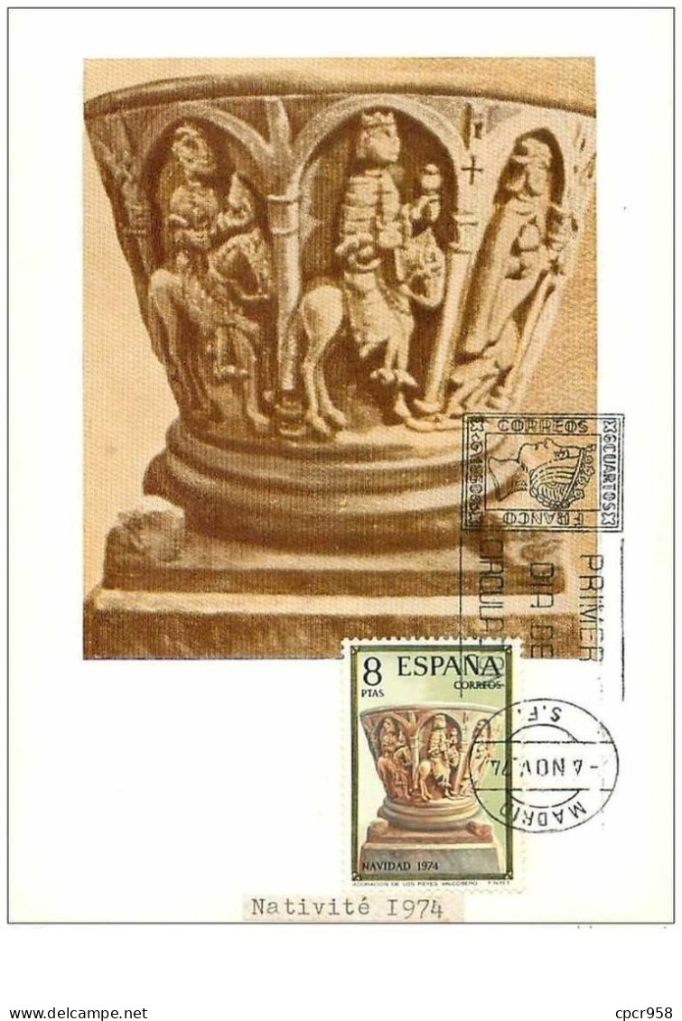 TIMBRES.CARTE MAX.n°9397.ESPAGNE.NATIVITE.1974 - Tarjetas Máxima