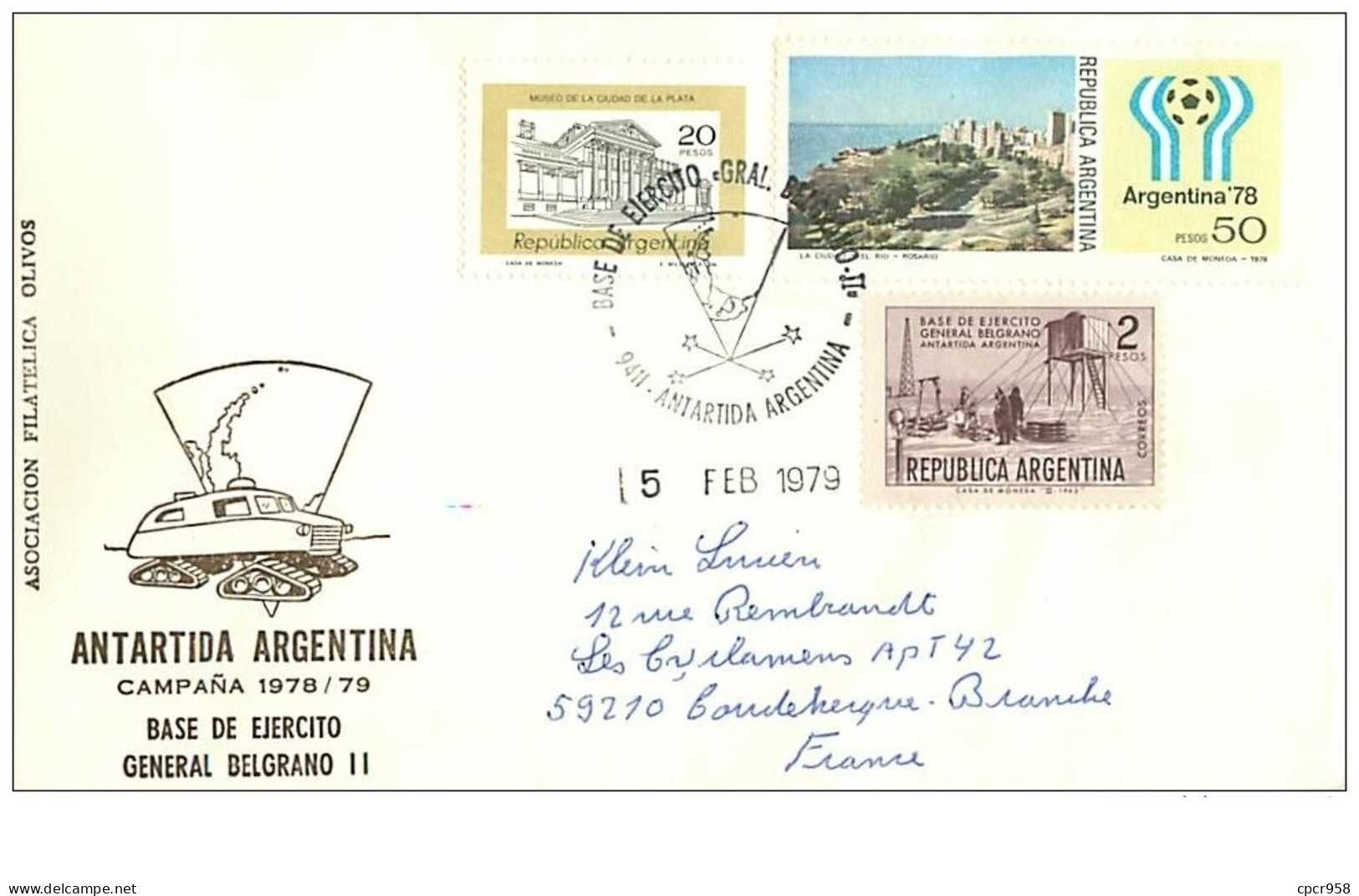 TIMBRES.n°2869.EXPEDITION POLAIRE. ANTARTIDA ARGENTINE-COUDEKERGUE FRANCE.1979.TIMBRES 50 PESOS.20 PESOS.2 PESOS - Sonstige & Ohne Zuordnung