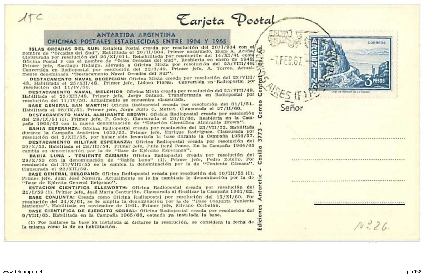 TIMBRES.n°2879.EXPEDITION POLAIRE.ANTARTIDA ARGENTINA-BUENOS AIRES.TERRITOIRE NAC DE TIERRA DEL FUEGO.....1967 - Altri & Non Classificati