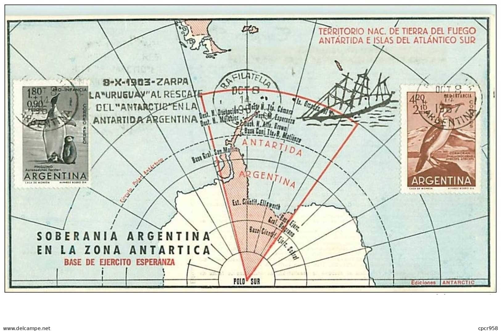 TIMBRES.n°2880.EXPEDITION POLAIRE.ANTARTIDA ARGENTINA-BUENOS AIRES.TERRITOIRE NAC DE TIERRA DEL FUEGO.....1967 - Otros & Sin Clasificación