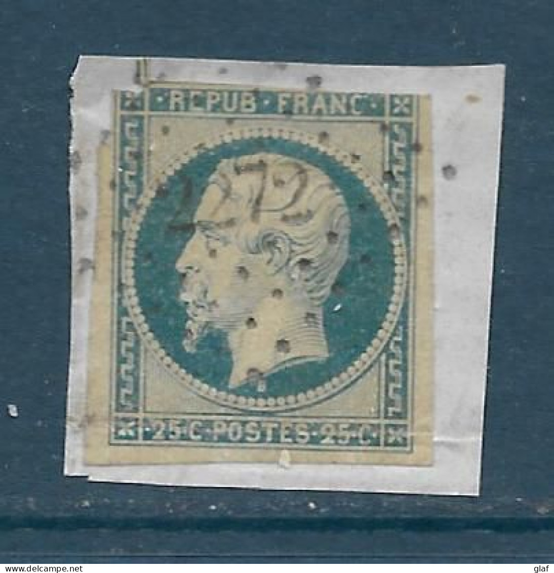 25 C Prince-président Louis Napoléon Oblitéré Sur Fragment – Défectueux (coin Supérieur Gauche) - 1852 Louis-Napoleon