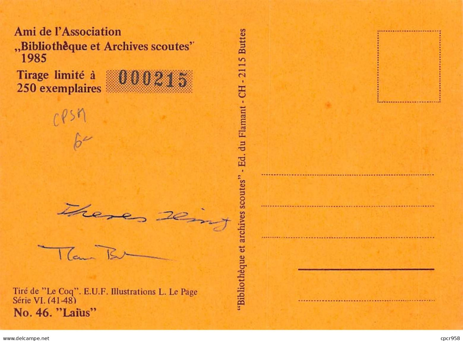 SCOUTISME - SAN36111 - Ami De L'Association Bibliothèque Et Archives Scoutes 1985 - N°46 "Laïus" - CPSM 15x10 Cm - Scoutismo