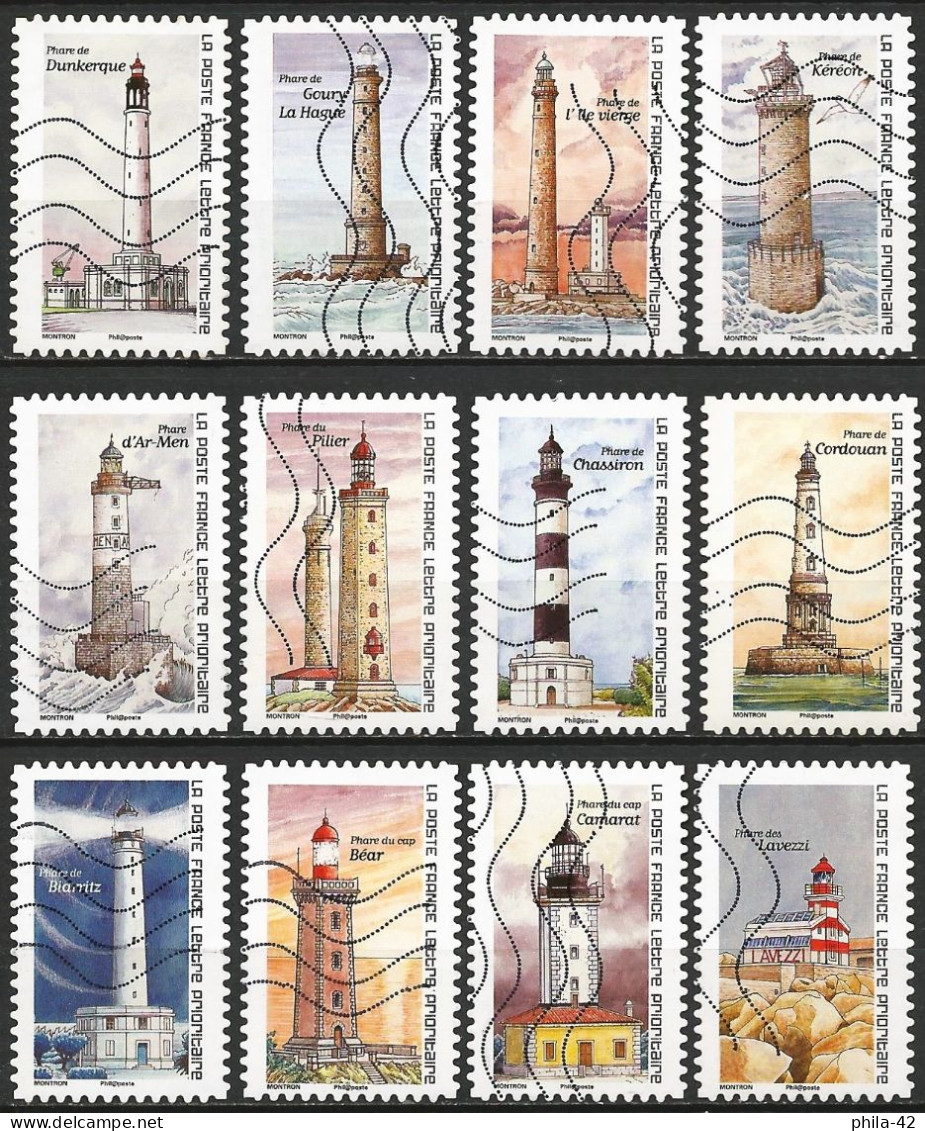 France 2019 - Mi 7375/86 - YT Ad 1753/64 ( Lighthouses ) Complete Set - Faros