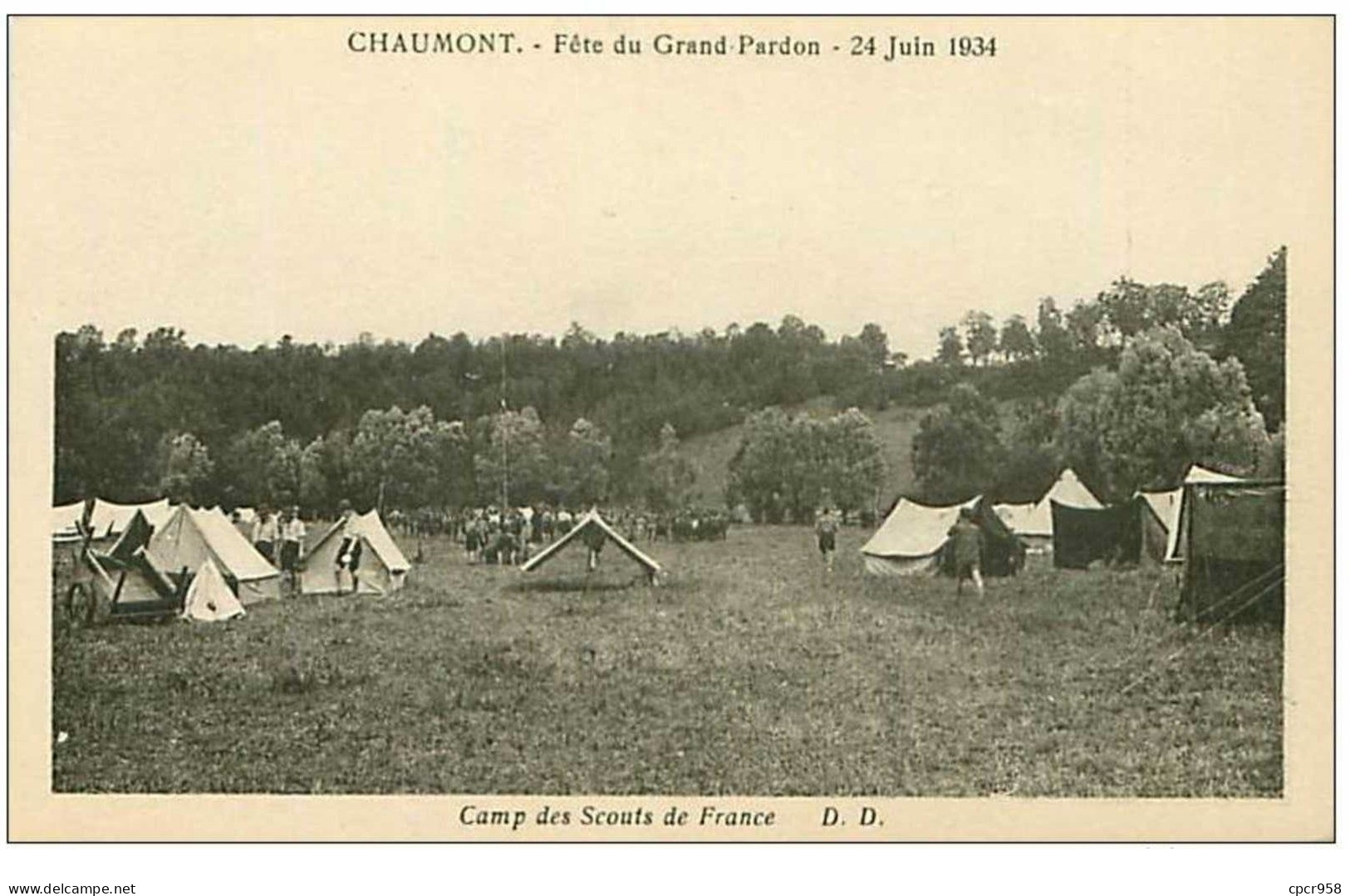 SCOUTISME.n°2774.CAMP DES SCOUTS DE FRANCE.CHAUMONT.FETE DU GRAND PARDON.1934 - Scoutisme