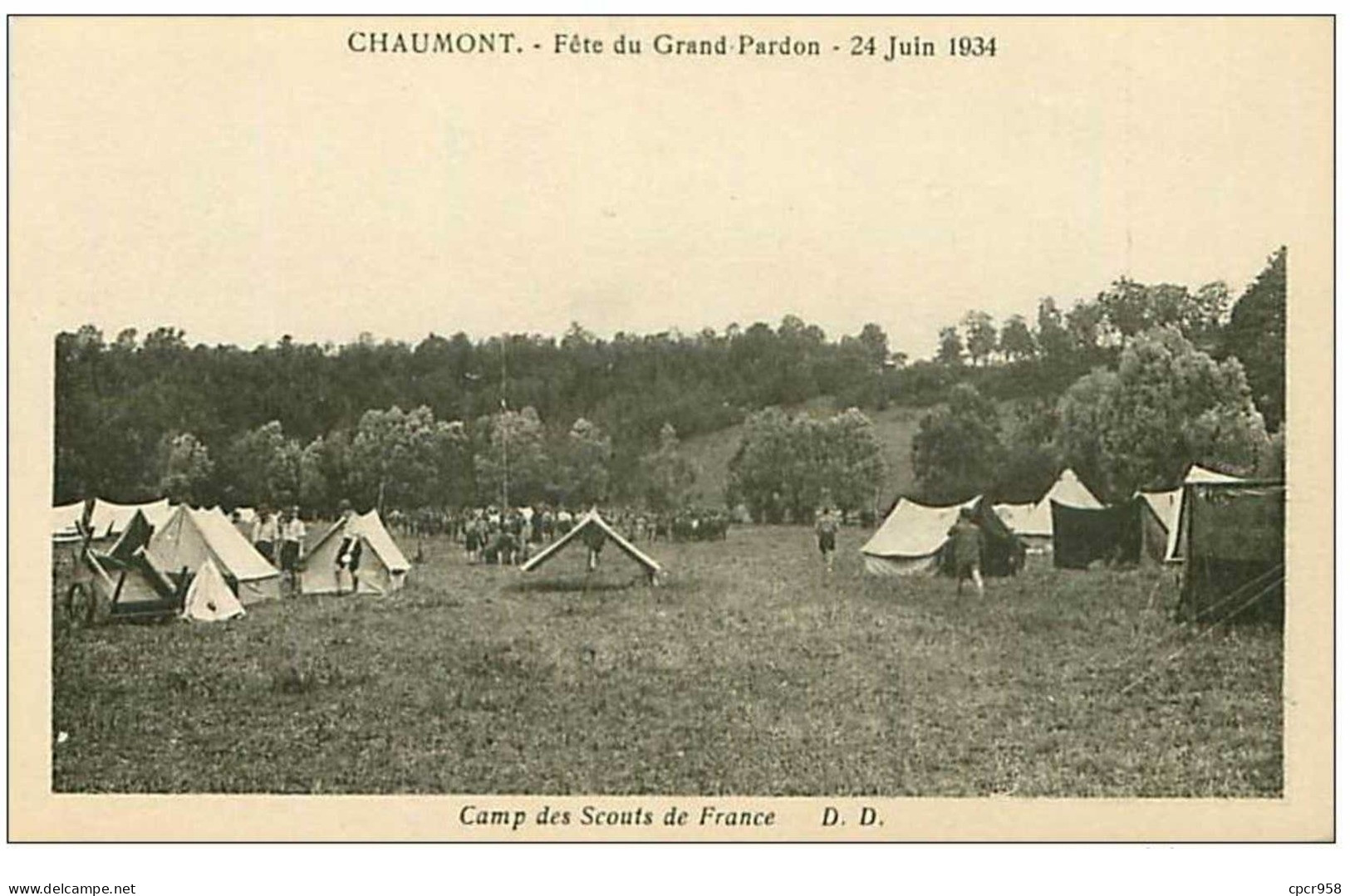 SCOUTISME.n°2774.CAMP DES SCOUTS DE FRANCE.CHAUMONT.FETE DU GRAND PARDON.1934 - Pfadfinder-Bewegung