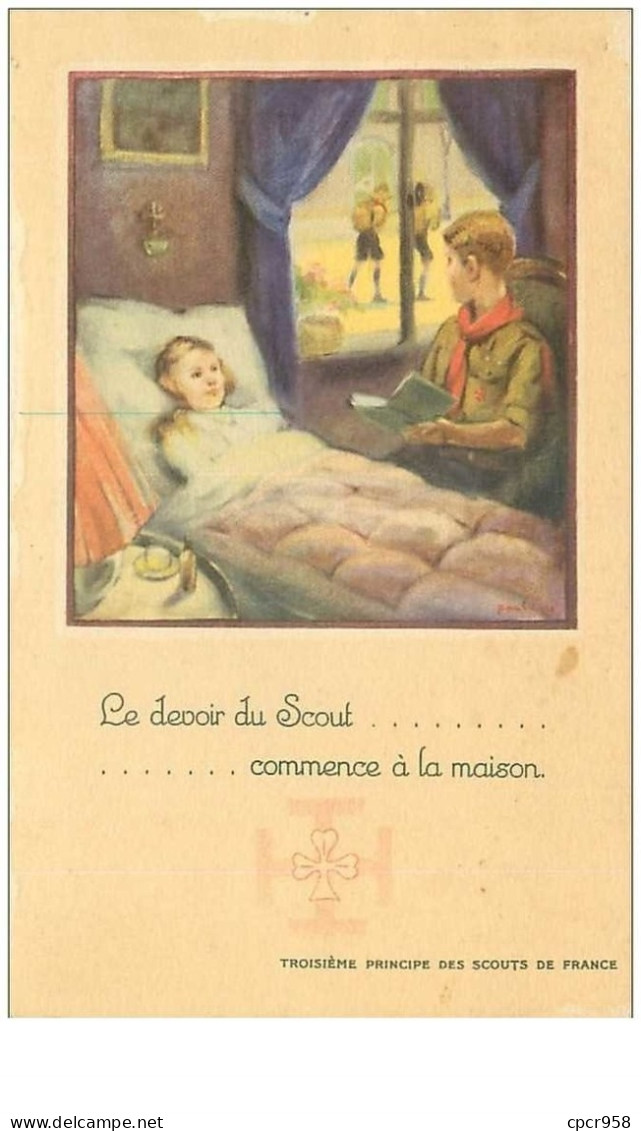 SCOUTISME.n°26055.LE DEVOIR DU SCOUT....COMMENCE A LA MAISON.3eme PRINCIPE DES SCOUTS DE FRANCE - Movimiento Scout