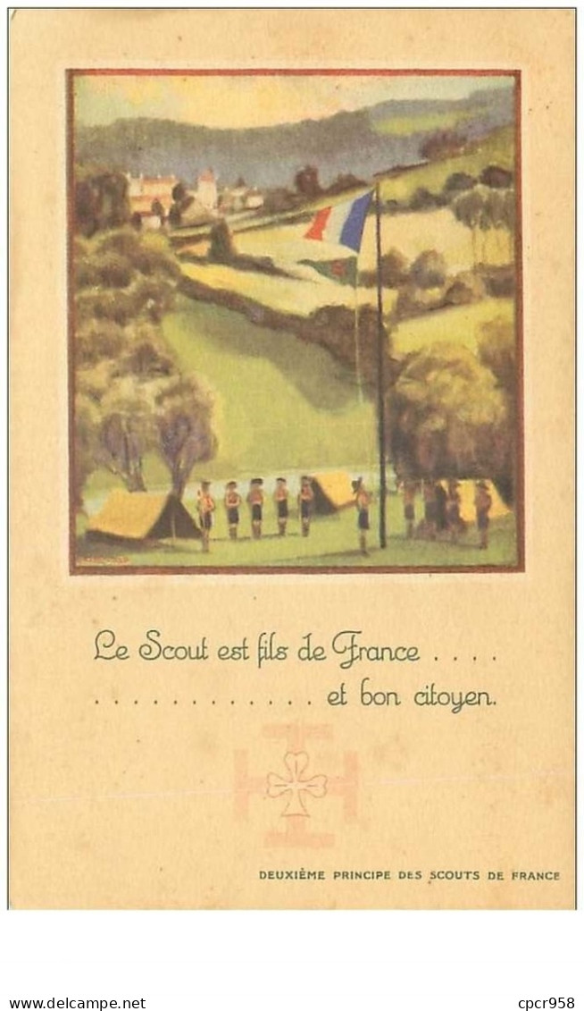 SCOUTISME.n°26056.LE SCOUT EST FILS DE FRANCE....ET BON CITOYEN.2eme PRINCIPE DES SCOUTS DE FRANCE - Pfadfinder-Bewegung