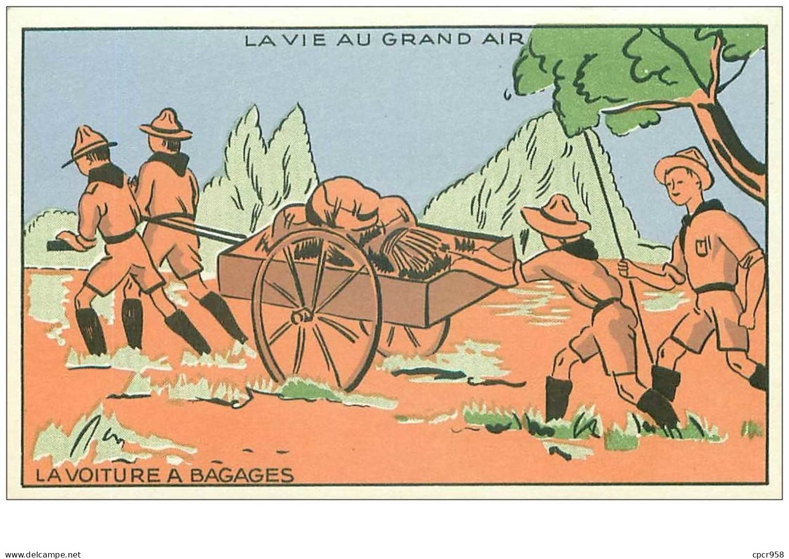 SCOUTISME.n°26039.LA VIE AU GRAND AIR.LA VOITURE A BAGAGES - Movimiento Scout