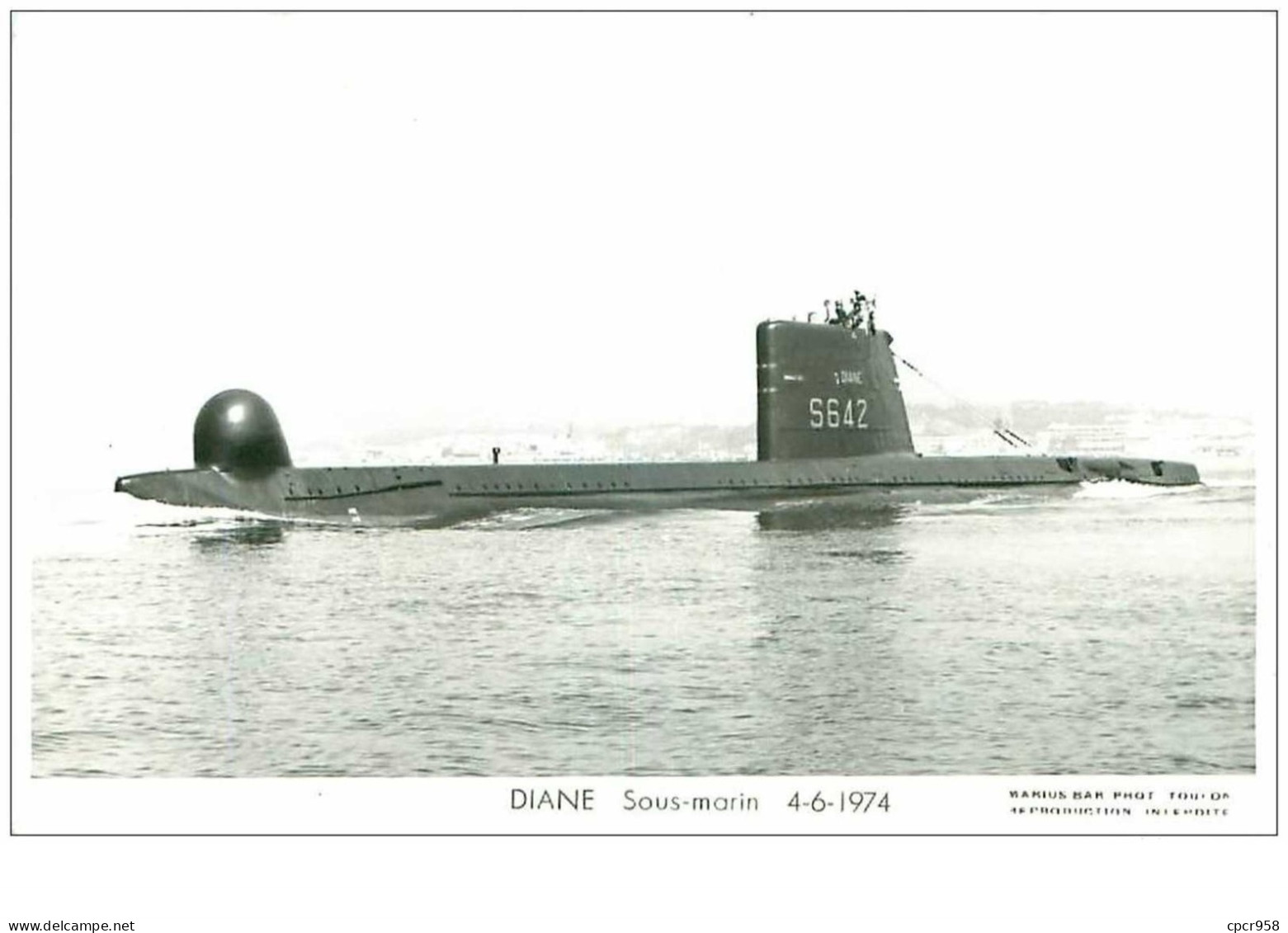 SOUS-MARINS.n°24891.PHOTO DE MARIUS BAR.DIANE.4.6.1974 - Unterseeboote