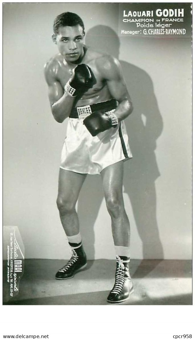 SPORTS.BOXE.n°19812.LAOUARI GODIH.CHAMPION DE FRANCE.POIDS LEGER.MANAGER G CHARLES-RAYMOND - Boxing