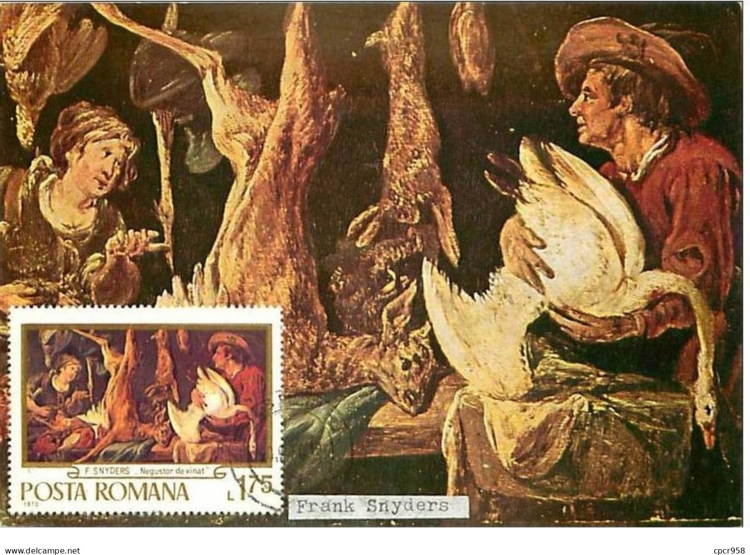 ROUMANIE.CARTE MAXIMUM.n°156.FRANS SNYDERS.MARCHAND DE GIBIER - Maximumkarten (MC)