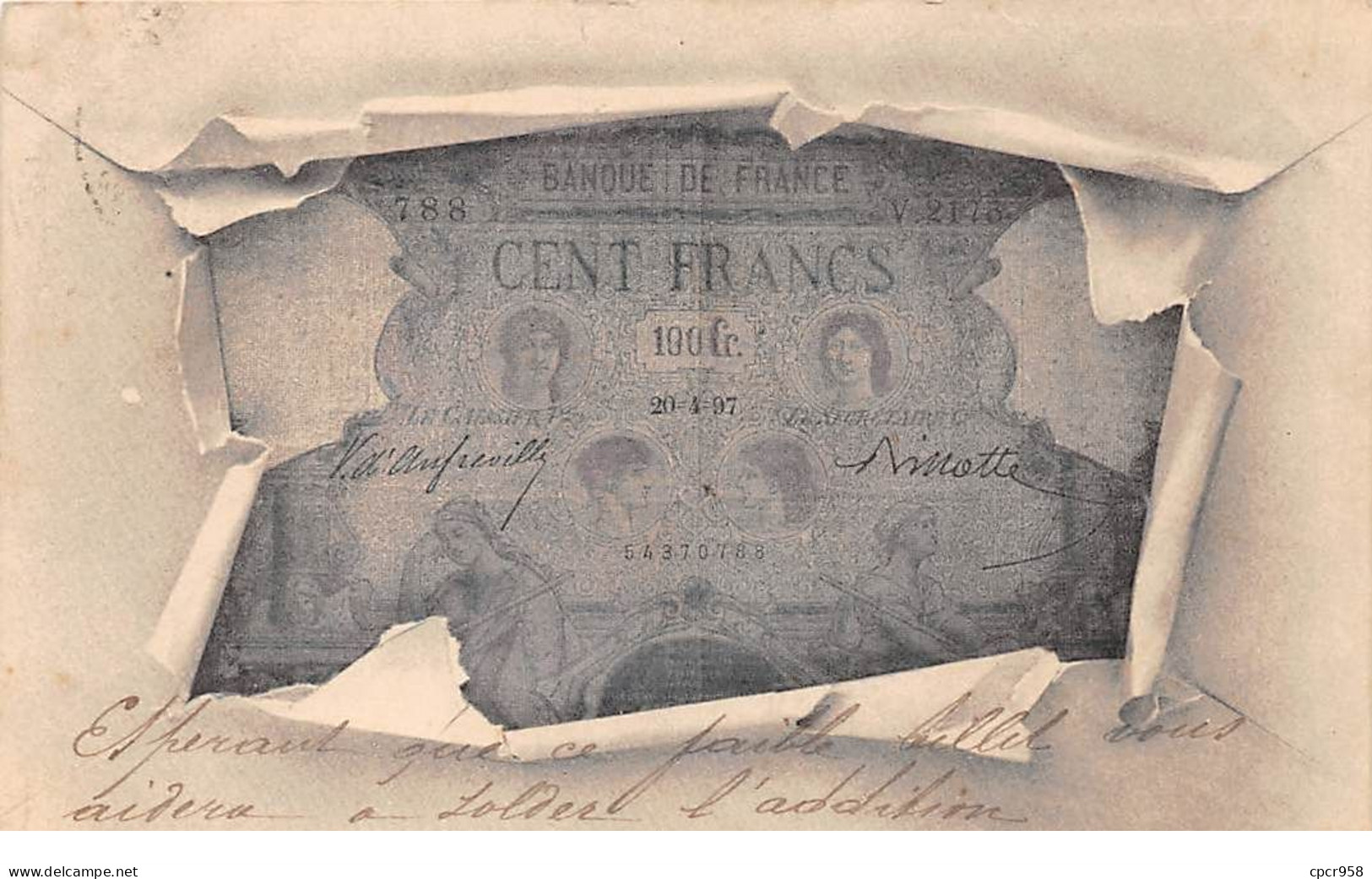 Représentation Monnaies - N°69927 - Billet De Cent Francs - Munten (afbeeldingen)