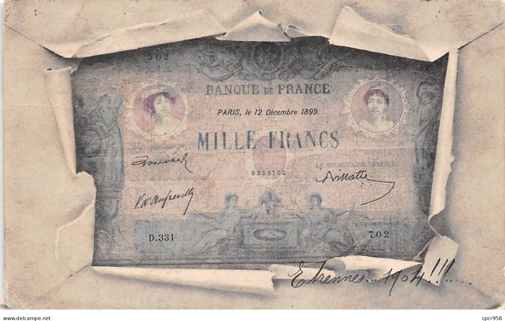 Représentations Monnaies - N°82150 - Billet De Mille Francs - Banque De France - Coins (pictures)