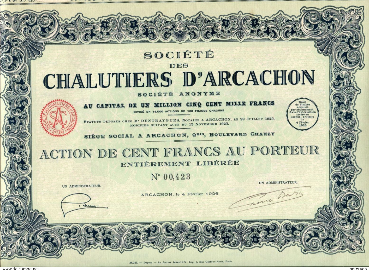 CHALUTIERS D'ARCACHON; Action - Scheepsverkeer