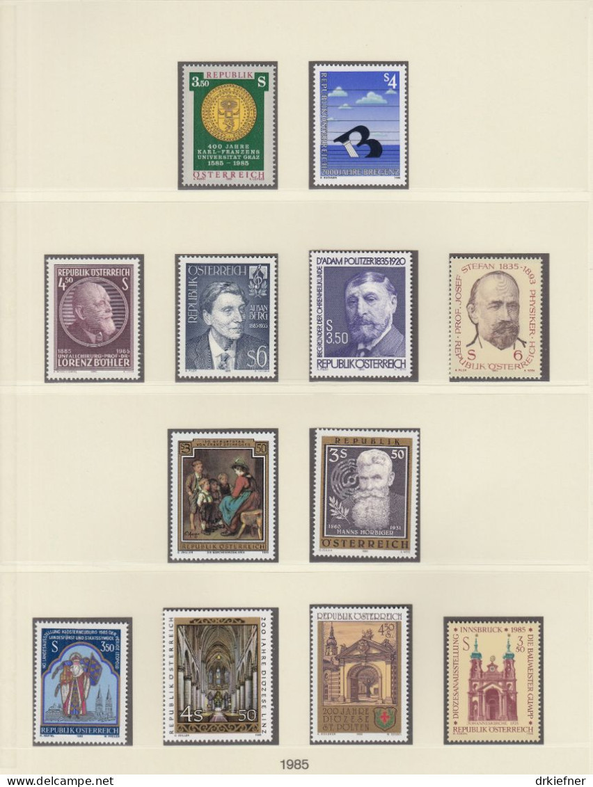 ÖSTERREICH  Jahrgang 1985, Postfrisch **, 1799-1835, Block 7, Komplett - Années Complètes