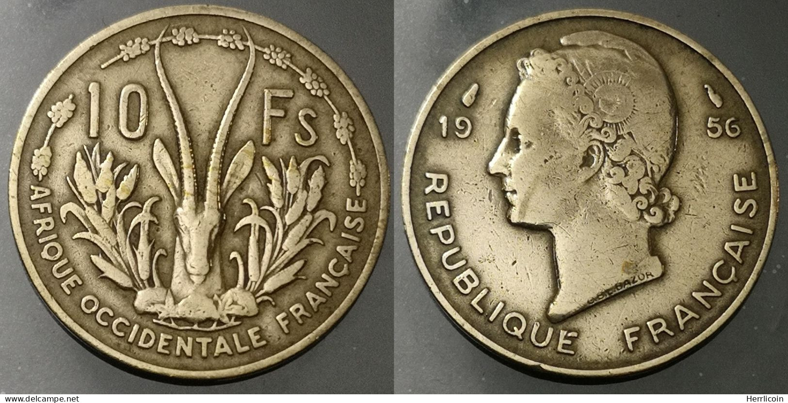 Monnaie Afrique Occidentale Francaise - 1956 - 10 Francs - África Occidental Francesa