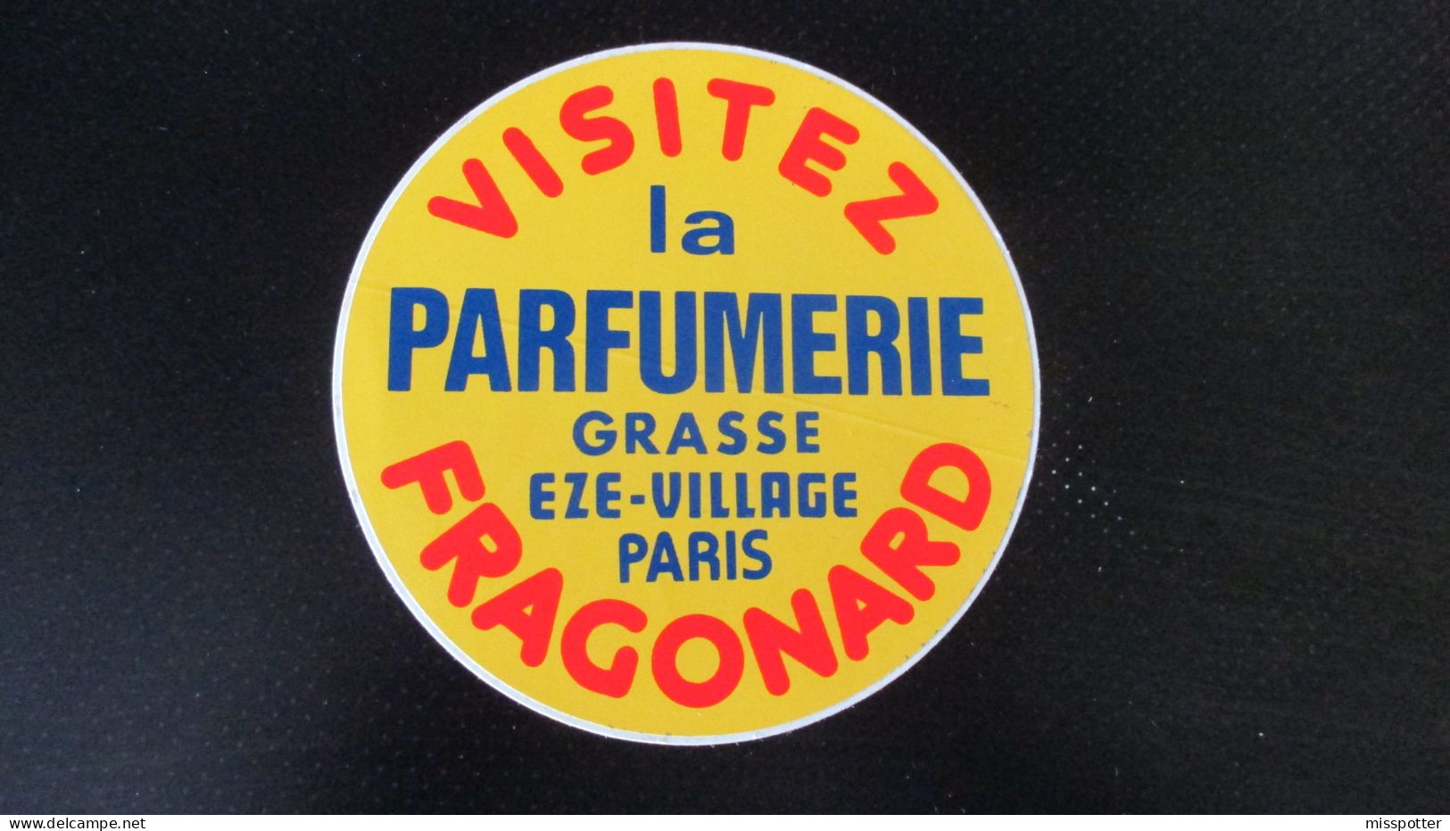 Autocollant Vintage Parfumerie Fragonard Grasse  Eze-Village ( 10 Cm Diamètre ) - Adesivi