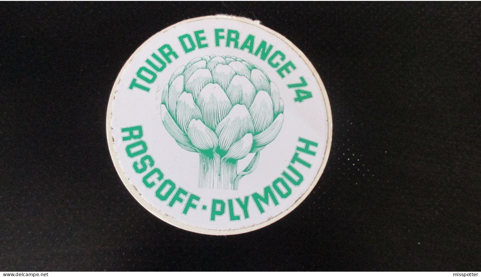 Autocollant Vintage Tour De France 1974 Roscoff Plymouth ( 8,5 Cm Diamètre ) - Adesivi