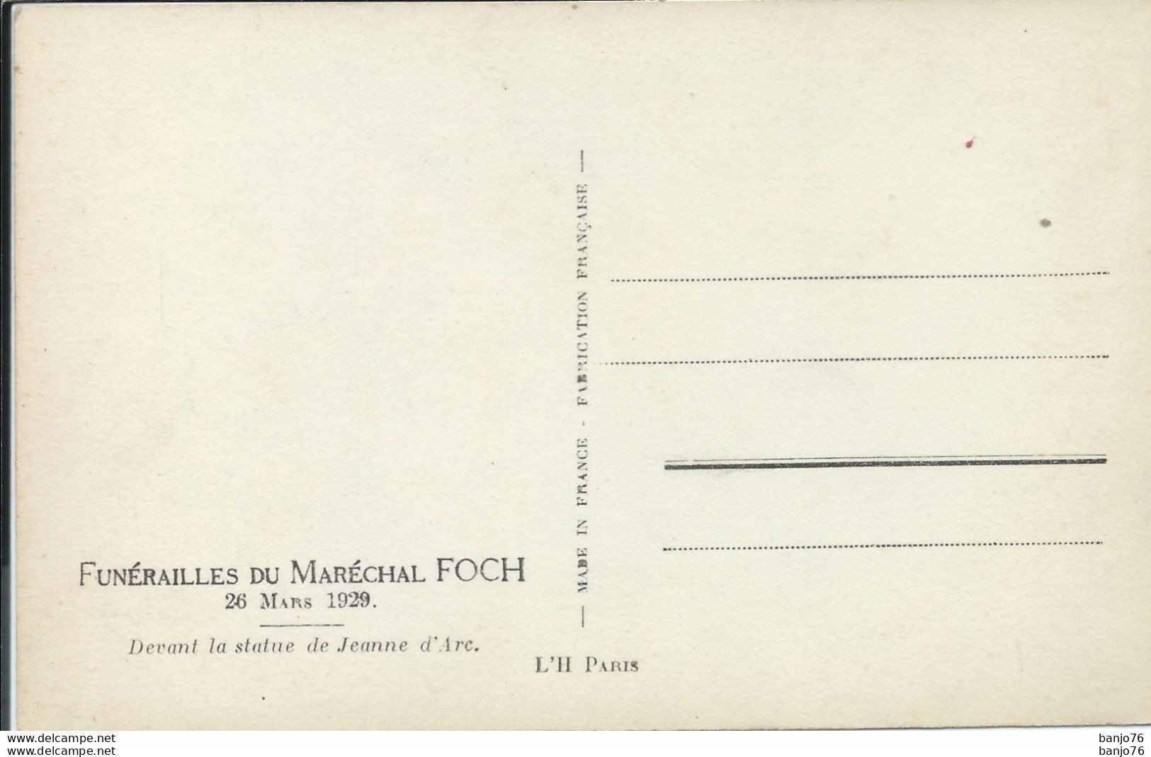 Funérailles du Marchal FOCH - 29 mars 1929 - 4 cartes