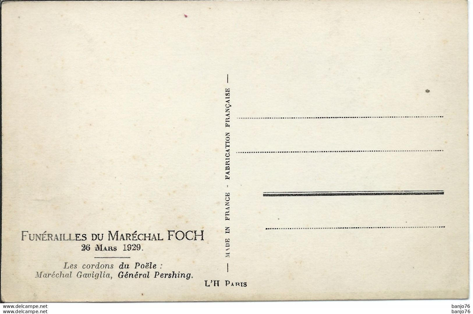 Funérailles du Marchal FOCH - 29 mars 1929 - 4 cartes