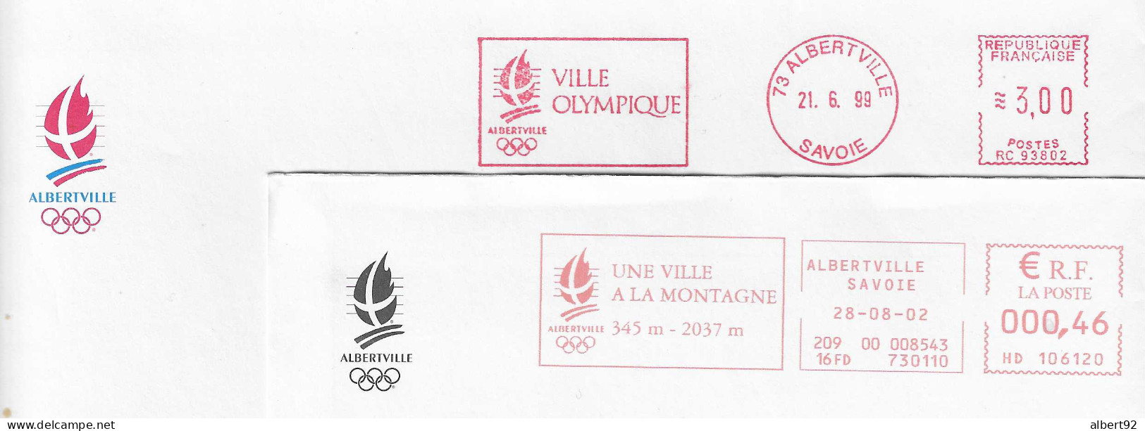 1992 Jeux Olympiques D'Hiver D'Albertville: 2 EMA  (n° RC93802 + HD 106120) Lettres Siglées - Inverno1992: Albertville