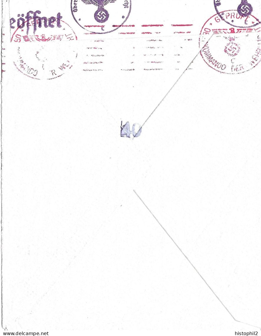 2F50 Cérès De 1938 Obl Paris 108 18/10/1941 Sur Lettre Censurée à Cologne Pour Anvers - Brieven En Documenten
