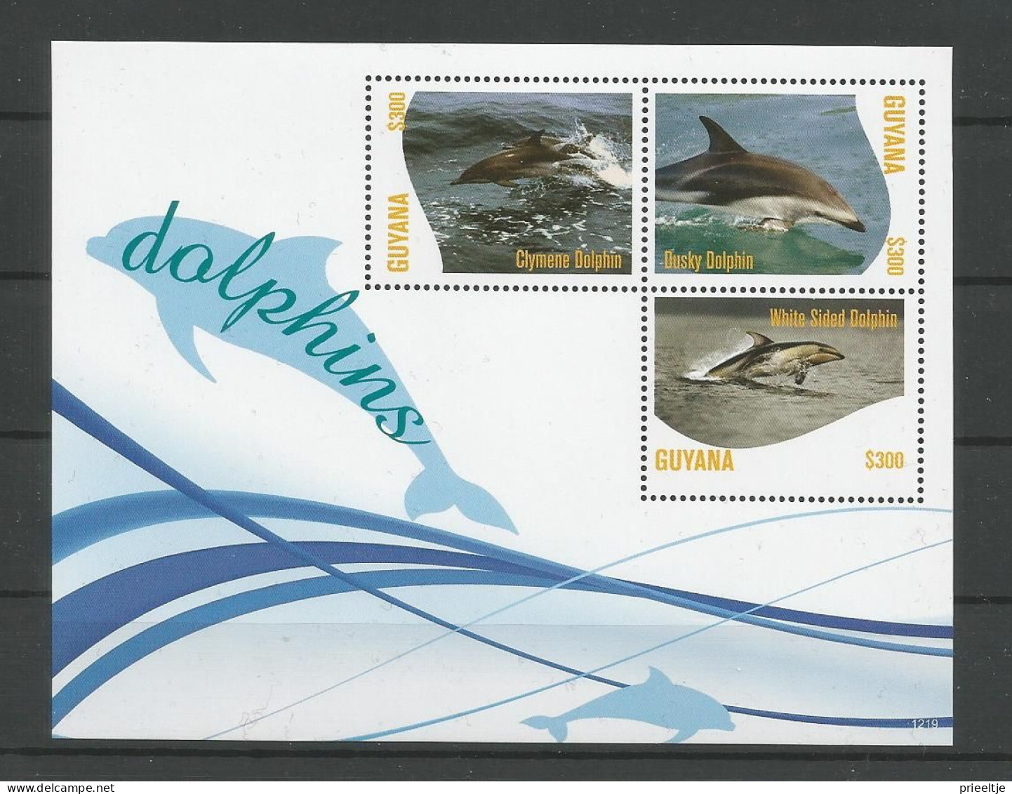 Guyana 2012 Dolphins Sheet  Y.T. 6238/6240 ** - Guyane (1966-...)