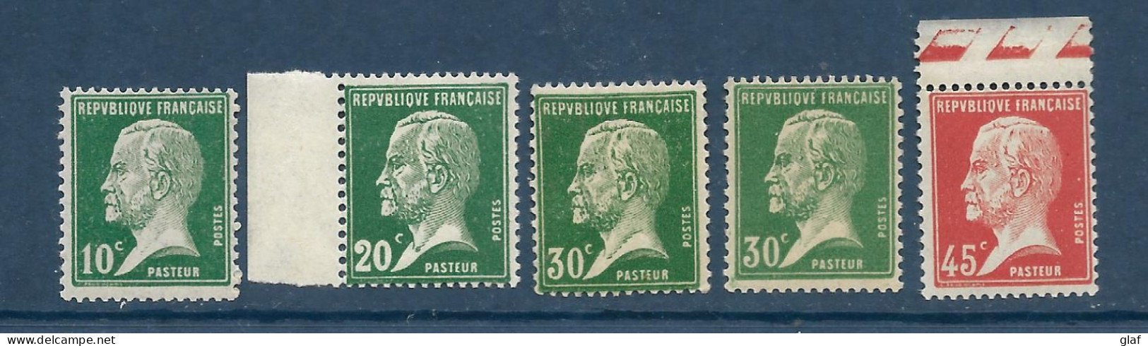 5 TP Type Pasteur Neufs Sans Trace De Charnière - 1922-26 Pasteur