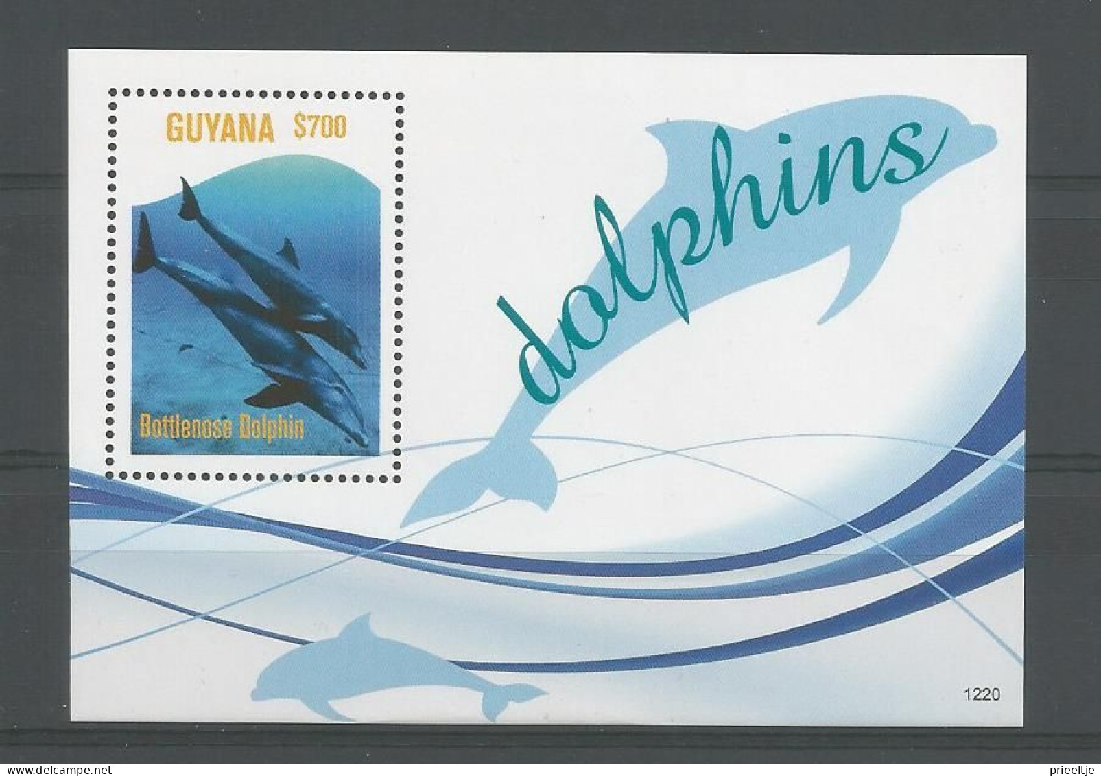Guyana 2012 Dolphins S/S  Y.T. BF 549 ** - Guyane (1966-...)