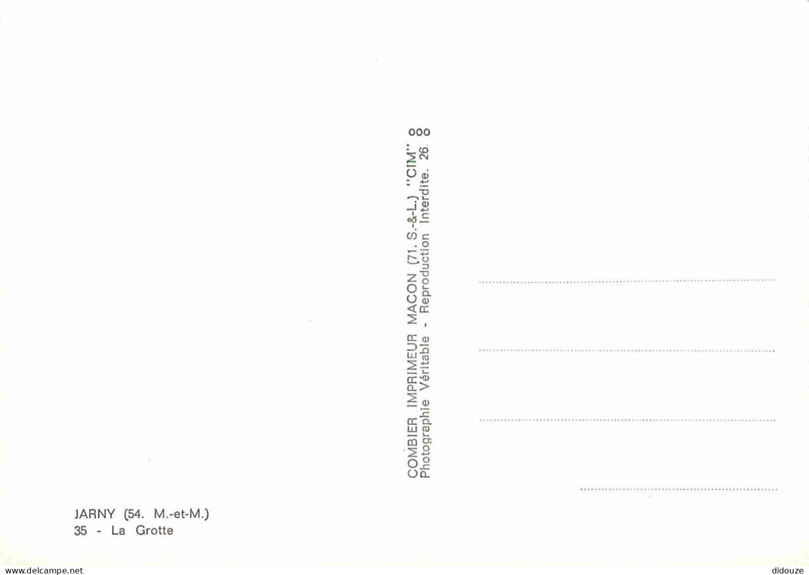 54 - Jarny - La Grotte - Mention Photographie Véritable - Carte Dentelée - CPSM Grand Format - Carte Neuve - Voir Scans  - Jarny